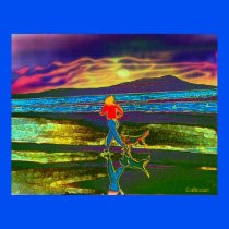 Sunset Jog with a dog... Print