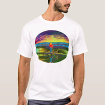 Sunset Jog with a dog... t-shirts by Calicoast Sunset Jog with a dog... t-shirts