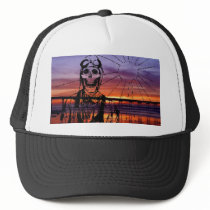 Sunset Kamikaze Pilot Baseball Trucker Hat Cap by MistaSCARY Sunset Kamikaze Pilot Baseball Trucker Hat Cap