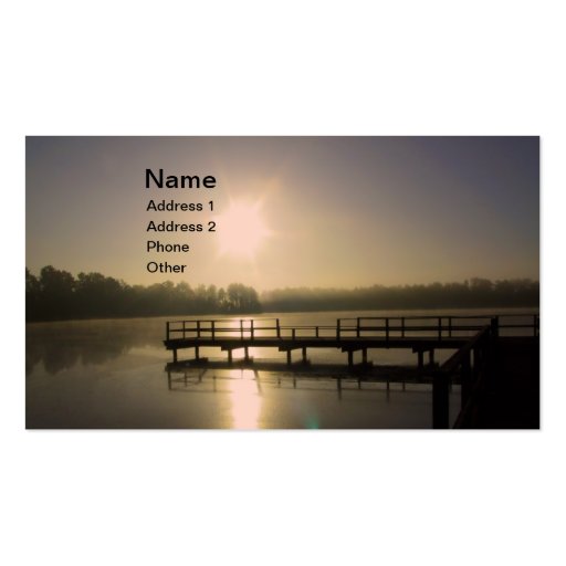 Sunset Lake Business Card (front side)