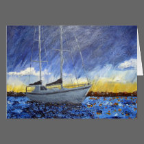 Sunset Lake Greeting Card cards