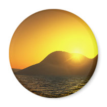 Sunset Lake Round Magnet