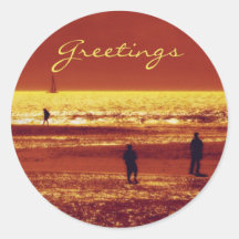 Sunset landscape buttons & badges - customize sticker