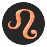Sunset Leo Round Sticker
