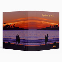 Sunset Love Couple Vinyl Binder