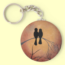 Sunset Lovebirds keychains