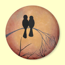 Sunset Lovebirds magnets