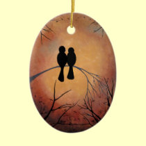 Sunset Lovebirds Ornament ornaments