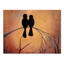 Sunset Lovebirds Post Cards