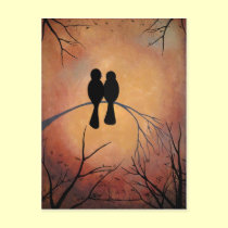 Sunset Lovebirds postcards