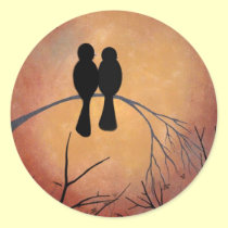 Sunset Lovebirds stickers