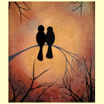 Sunset Lovebirds t-shirts