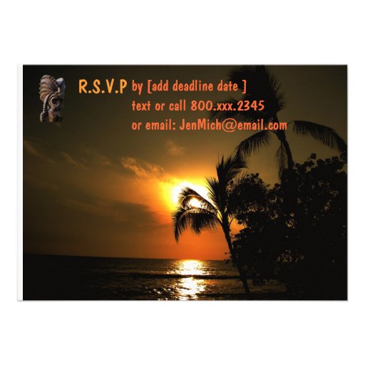 Sunset Luau Party Custom Invitation