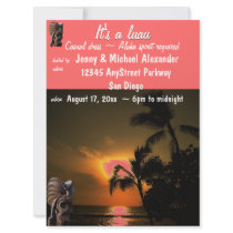 Sunset Luau Party Custom Invitations