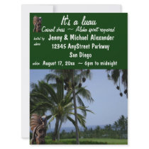 Sunset Luau Party Personalized Announcement