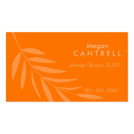 Sunset Massage Therapist Biz Card Business Card Template (front side)