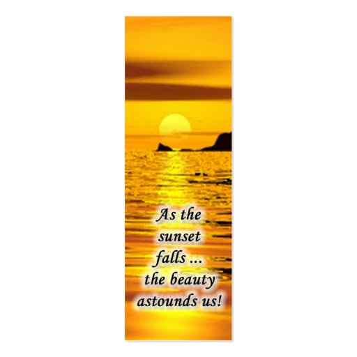 Sunset Mini Bookmark Business Cards (front side)