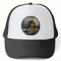 Sunset(Monet) - Black Arabian Horse Trucker Hat