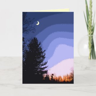 Sunset Moon Season&#39;s Greetings Greeting Card