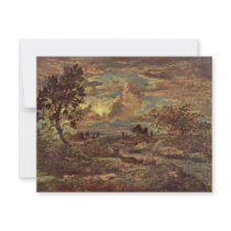 Sunset Near Arbonne By Rousseau Théodore Personalized Invitation