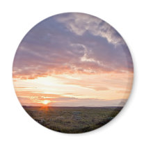 Sunset near Golden waterfall magnets