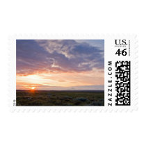 Sunset near Golden waterfall stamps