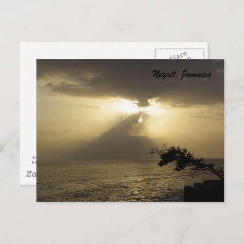 Sunset:Negril, Jamaica Postcard postcard