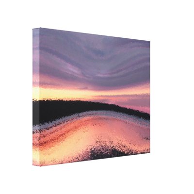 Sunset Ocean Wave Abstract Canvas Print