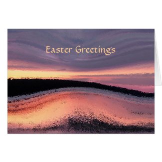 Sunset Ocean Wave Abstract Easter Greeting Card