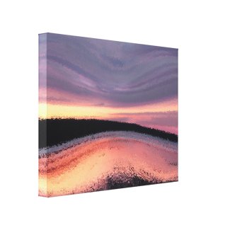 Sunset Ocean Wave Abstract Stretched Canvas Prints