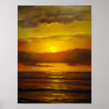 Sunset Oil Painting Posters