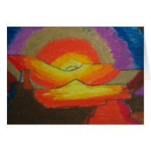 Sunset - oil pastels cards