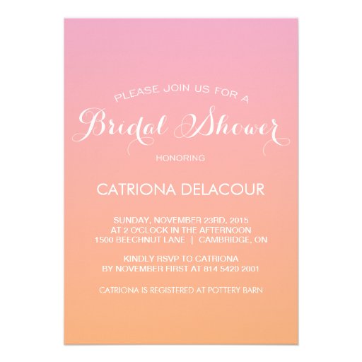 Sunset Ombre Gradient Bridal Shower Invitation
