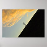 Sunset on a hill poster