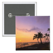 Sunset on Kahaluu Bay in Kona,Hawaii 2 Pins