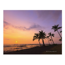 Sunset on Kahaluu Bay in Kona,Hawaii 2 Post Cards