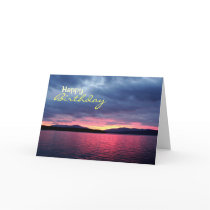 Sunset on Lake PendOreille, Birthday Cards