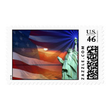 Sunset on Liberty Postage Stamp