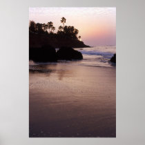 Sunset on the beach at The Gambia Posters