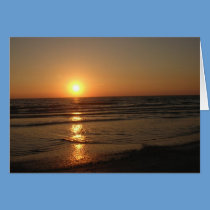 Sunset on the beach . . . BLANK CARD cards