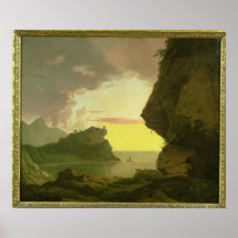 Sunset on the Coast near Naples, c.1785-90 Print