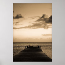 Sunset on the Dock Poster