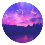 Sunset on the Horizon Round Stickers