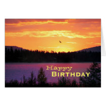 Sunset On The Lake, Happy Birthday Greeting Cards