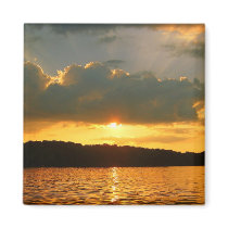 Sunset on the Lake magnets by princessklb07 Sunset on the Lake magnets