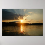 Sunset on the lake posters