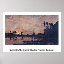 Sunset On The Oise By Charles-Francois Daubigny Print