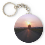 Sunset on the road keychains