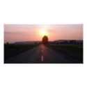 Sunset on the road photo cards