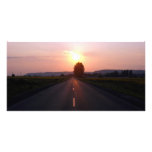 Sunset on the road picture card